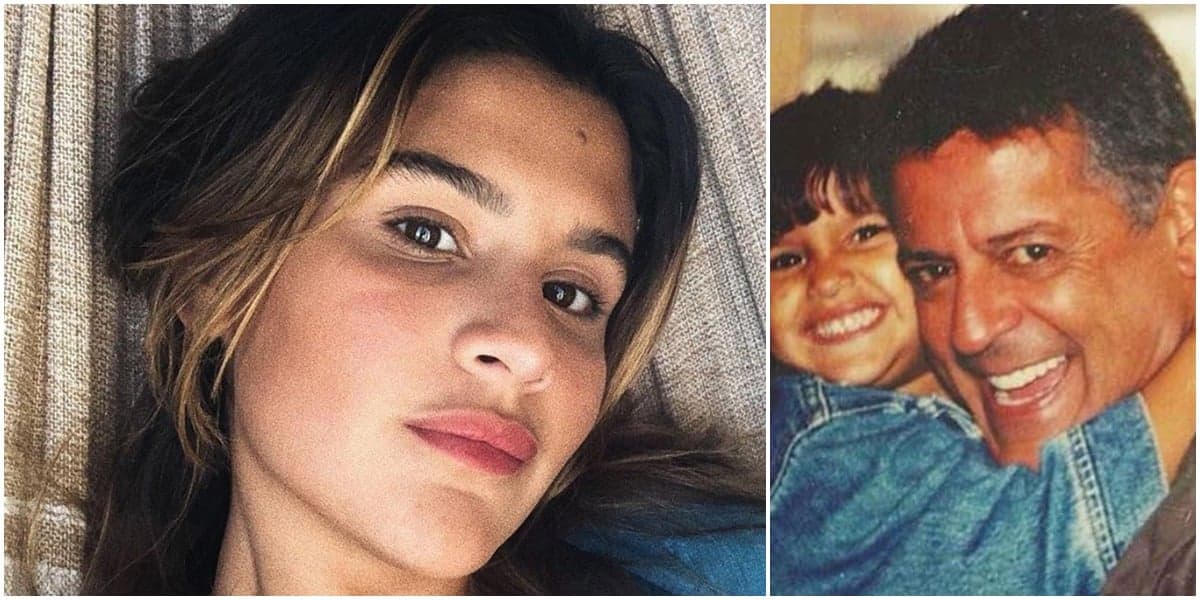 Flávia Alessandra Giulia Costa ao lado do pai, Marcos Paulo (Reprodução)