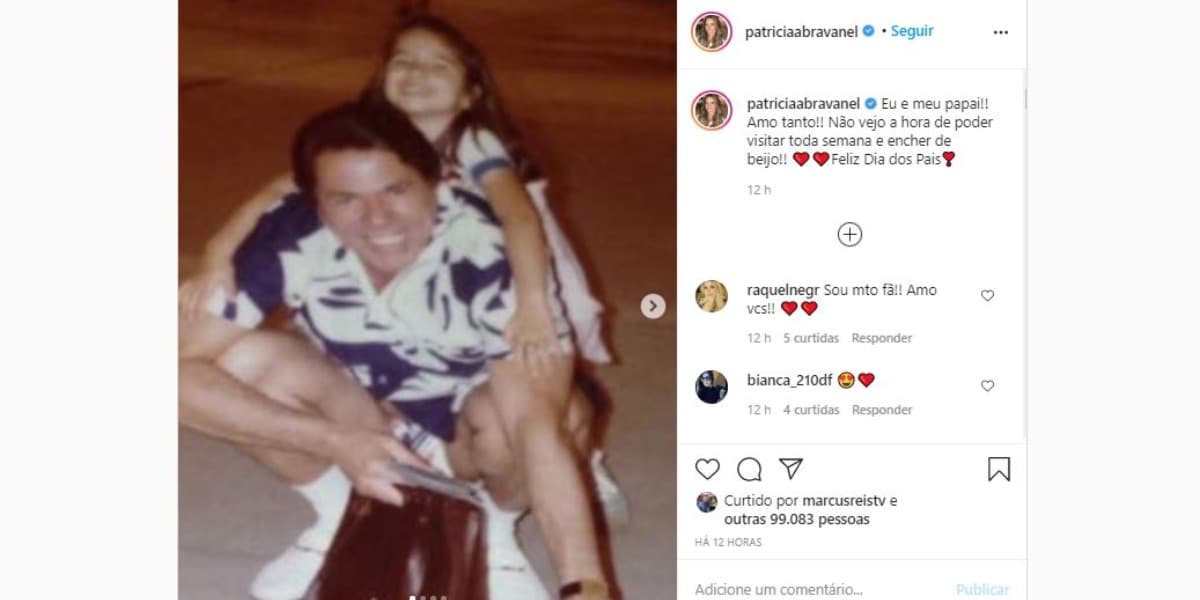 Patrícia Abravanel fez homenagem no Dia dos Pais (Foto: Reprodução/Instagram) Patrícia Abravanel fez homenagem no Dia dos Pais (Foto: Reprodução/Instagram)