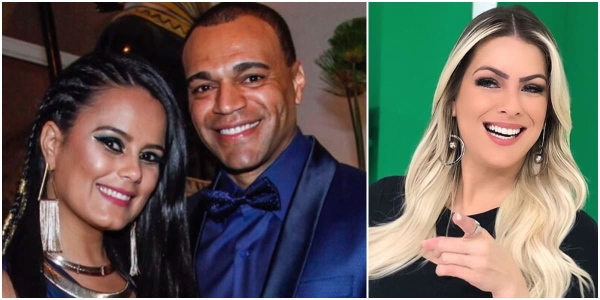 Denílson surgiu com Luciele, sua esposa, após relação com Renata Fan explodir (Foto: Reprodução/ Montagem/ TV Foco) Denílson surgiu com Luciele, sua esposa, após relação com Renata Fan explodir (Foto: Reprodução/ Montagem/ TV Foco)