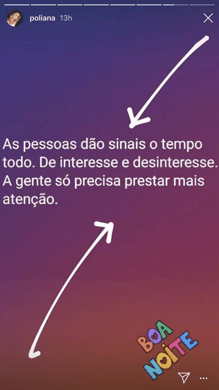 Poliana Rocha nos stories (Foto: reprodução/Instagram)