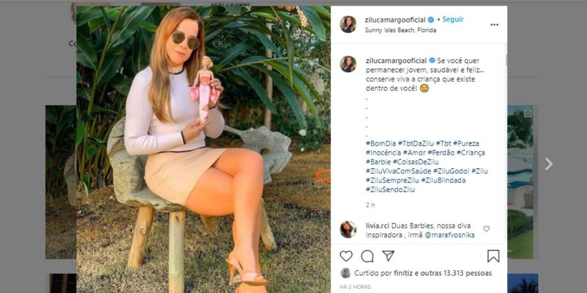 Zilu, ex de Zezé, esbanjou boa forma nas redes sociais (Foto: Reprodução/Instagram) Zilu, ex de Zezé, esbanjou boa forma nas redes sociais (Foto: Reprodução/Instagram)