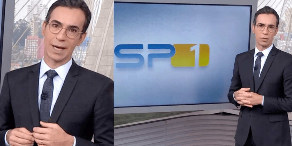 César Tralli comanda o jornal SPTV na Globo (Foto: Montagem) César Tralli comanda o jornal SPTV na Globo (Foto: Montagem)