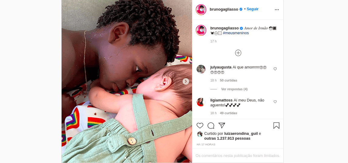 Bruno Gagliasso encantou ao publicar foto dos herdeiros nas redes sociais (Foto: Reprodução/ Instagram) Bruno Gagliasso encantou ao publicar foto dos herdeiros nas redes sociais (Foto: Reprodução/ Instagram)