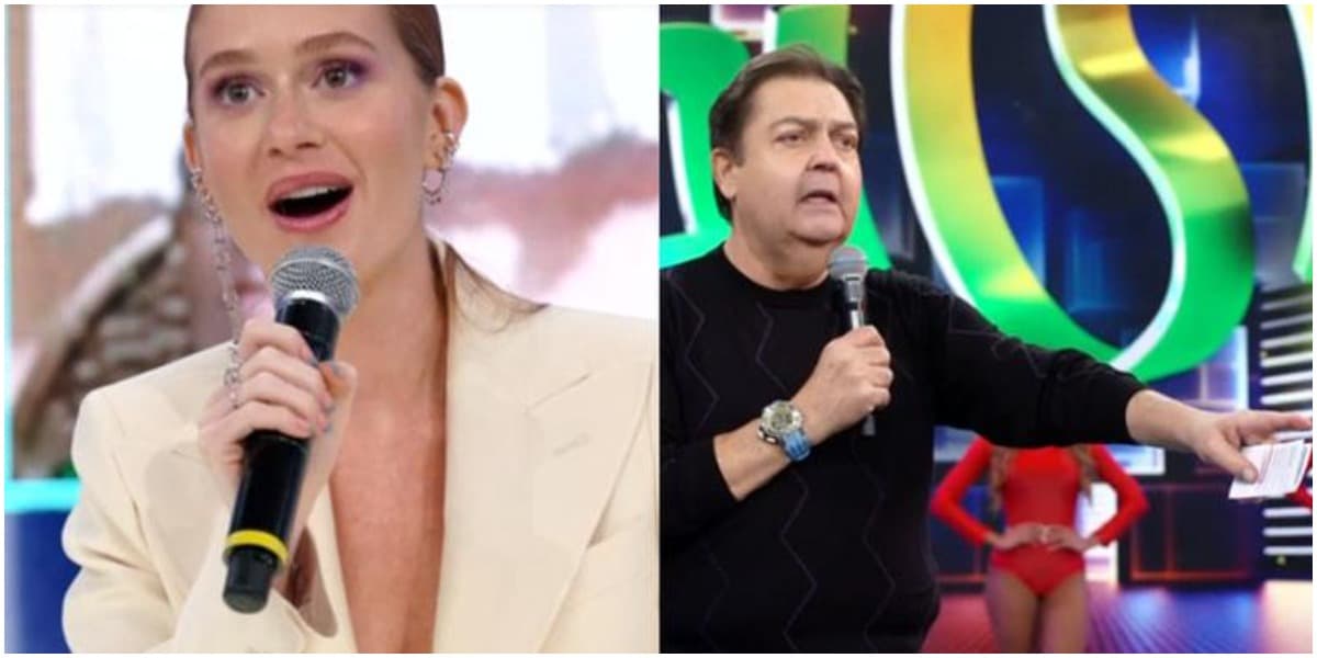Marina Ruy Barbosa deu uma dura em Faustão durante a estreia da Dança dos Famosos (Foto: Reprodução) Marina Ruy Barbosa deu uma dura em Faustão durante a estreia da Dança dos Famosos (Foto: Reprodução)