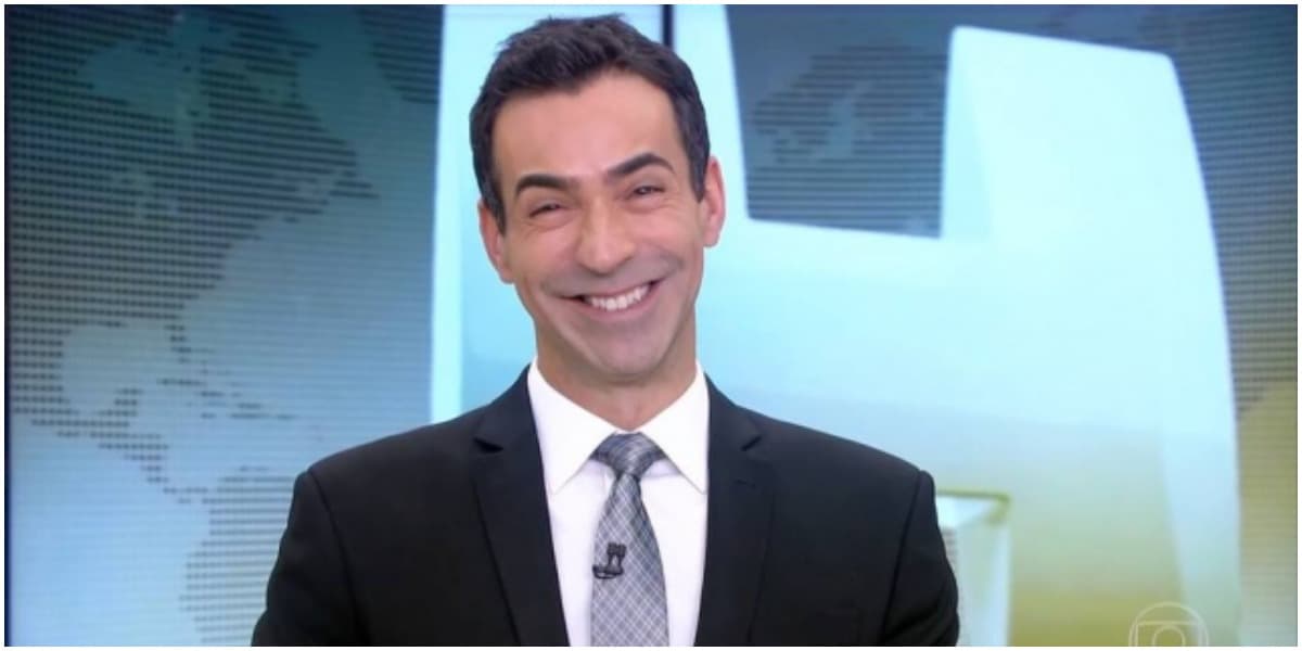 César Tralli no Jornal Hoje (Foto: Reprodução)