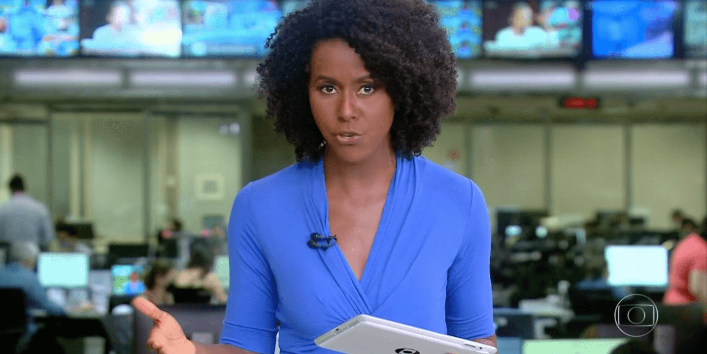 Maju Coutinho no comando do 'Jornal Hoje' (Foto: reprodução/Globo) Maju Coutinho no comando do 'Jornal Hoje' (Foto: reprodução/Globo)