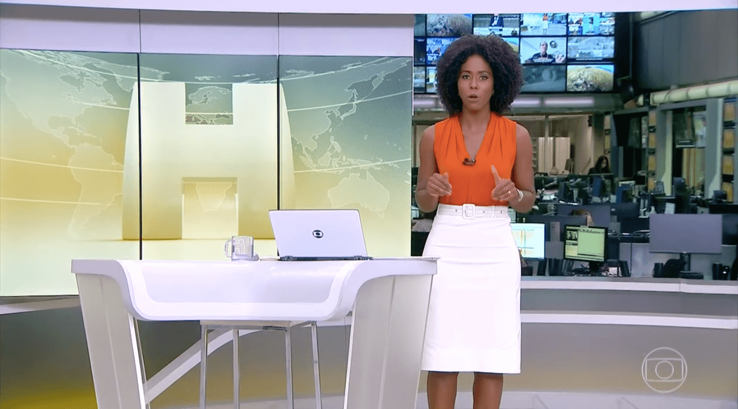 Maju Coutinho no comando do 'Jornal Hoje' (Foto: reprodução/Globo) Maju Coutinho no comando do 'Jornal Hoje' (Foto: reprodução/Globo)