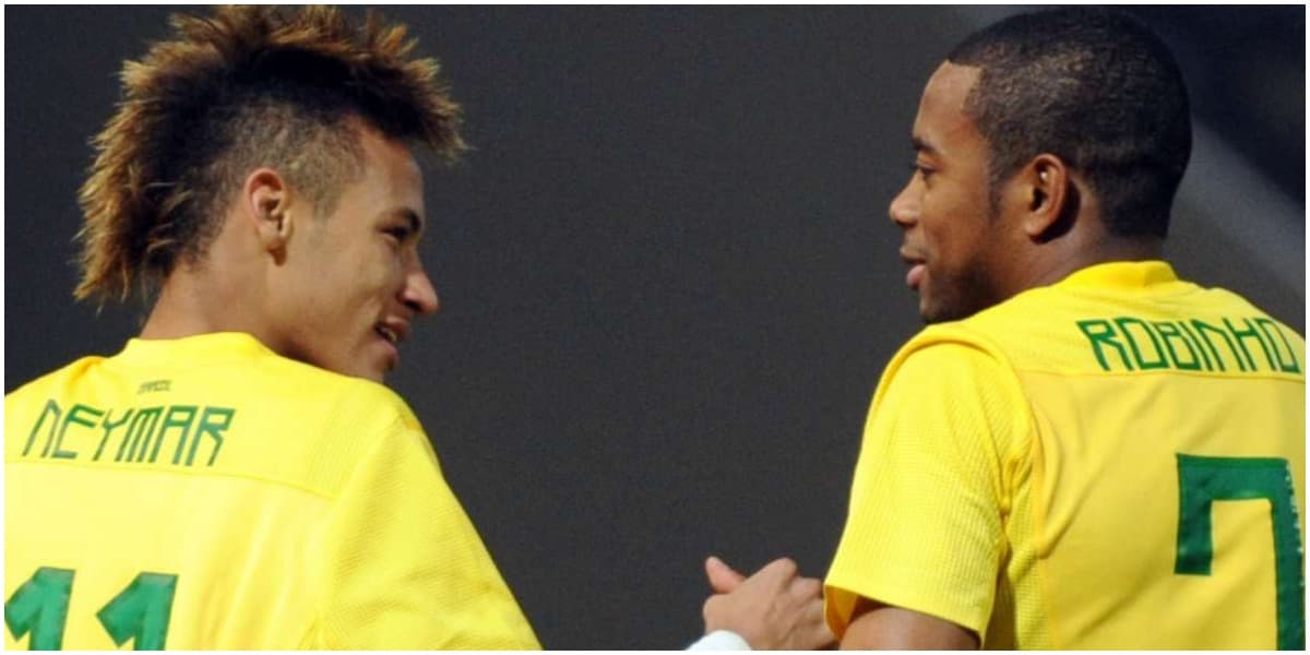 Neymar surpreendeu ao comemorar volta de Robinho - Foto: Reprodução Neymar surpreendeu ao comemorar volta de Robinho - Foto: Reprodução
