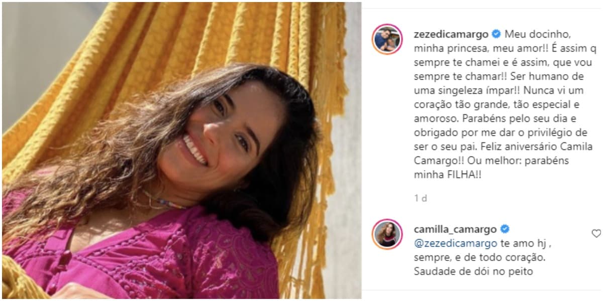 Camilla Camargo recebeu declaração de Zezé (Foto: Reprodução)
