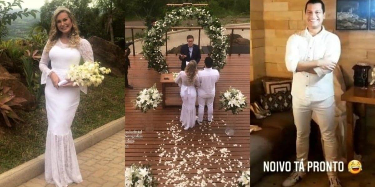 Andressa Urach e Thiago Lopes no casamento (Foto: Reprodução)