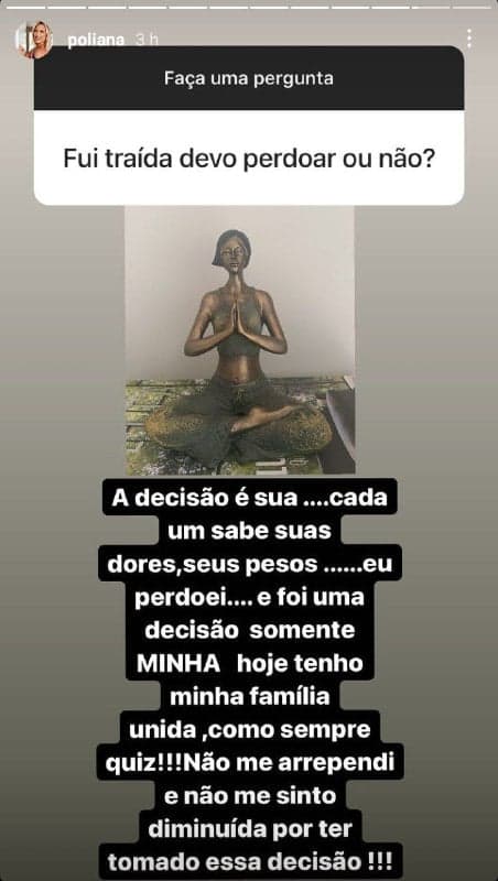 Poliana Rocha deu conselho sobre traição após perdoar puladas de cerca de Leonardo (Foto: Reprodução/ Instagram) Poliana Rocha deu conselho sobre traição após perdoar puladas de cerca de Leonardo (Foto: Reprodução/ Instagram)