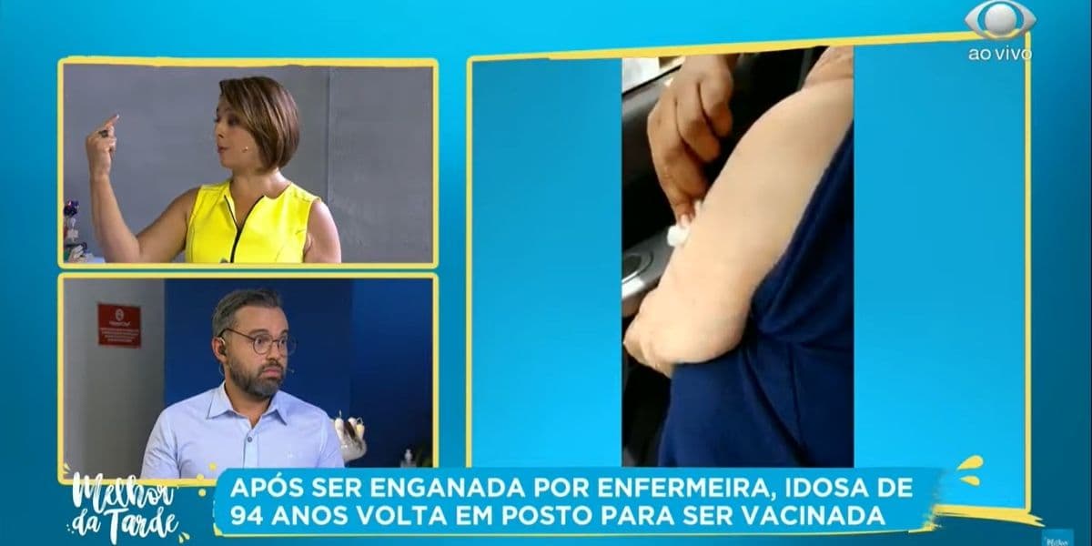 Catia Fonseca expressou revolta durante O Melhor da Tarde (Foto: Reprodução) Catia Fonseca expressou revolta durante O Melhor da Tarde (Foto: Reprodução)