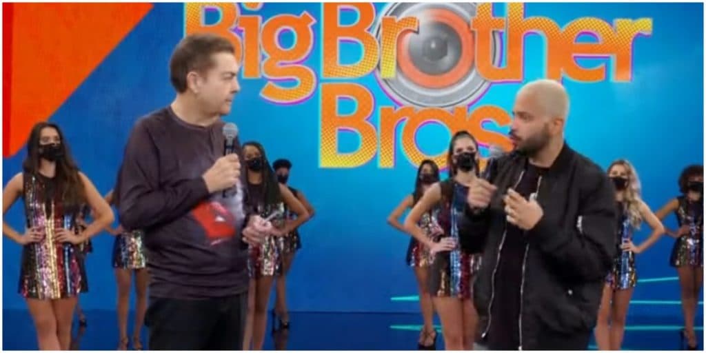 Projota choca ao vivo após humilhar Lucas, Faustão rebate com desejo e dispara: "Prisão perpétua"