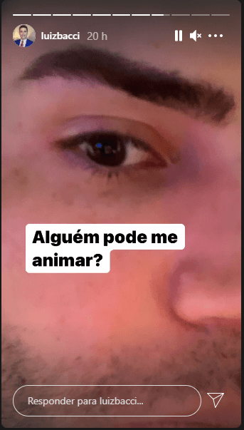 Luiz Bacci surge abatido e pede ajuda (Foto: Reprodução) Luiz Bacci surge abatido e pede ajuda (Foto: Reprodução)