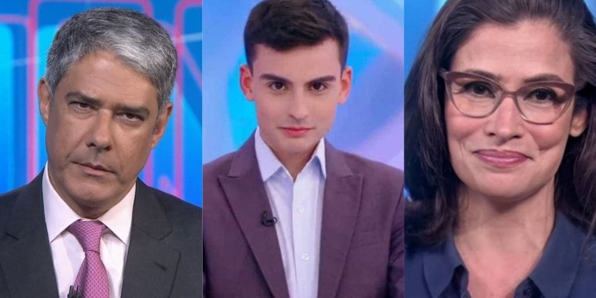 William Bonner, Dudu Camargo e Renata Vasconcellos (Reprodução) William Bonner, Dudu Camargo e Renata Vasconcellos (Reprodução)