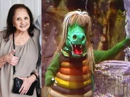 Dorinha Duval recentemente e como a personagem Cuca da primeira versão de "Sítio do Picapau Amarelo" (Foto: Reprodução/TV Globo)