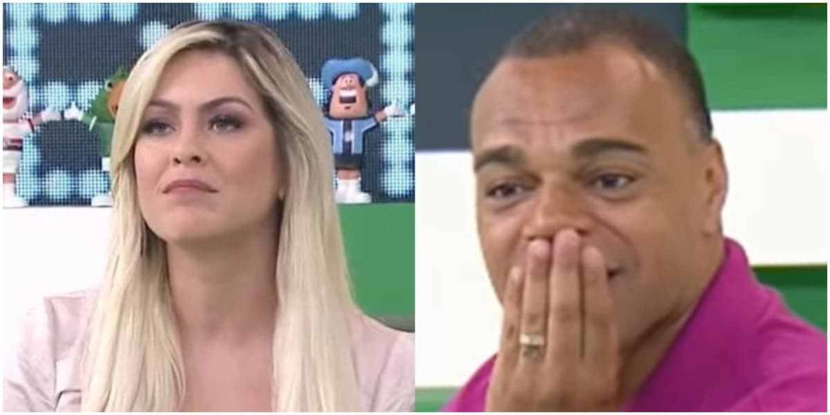 Renata Fan e Denílson no Jogo Aberto (Foto: Reprodução) Renata Fan e Denílson no Jogo Aberto (Foto: Reprodução)