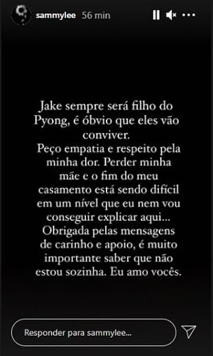 A influencer escreve texto sobre situações difíceis nos stories (Foto: Reprodução) A influencer escreve texto sobre situações difíceis nos stories (Foto: Reprodução)