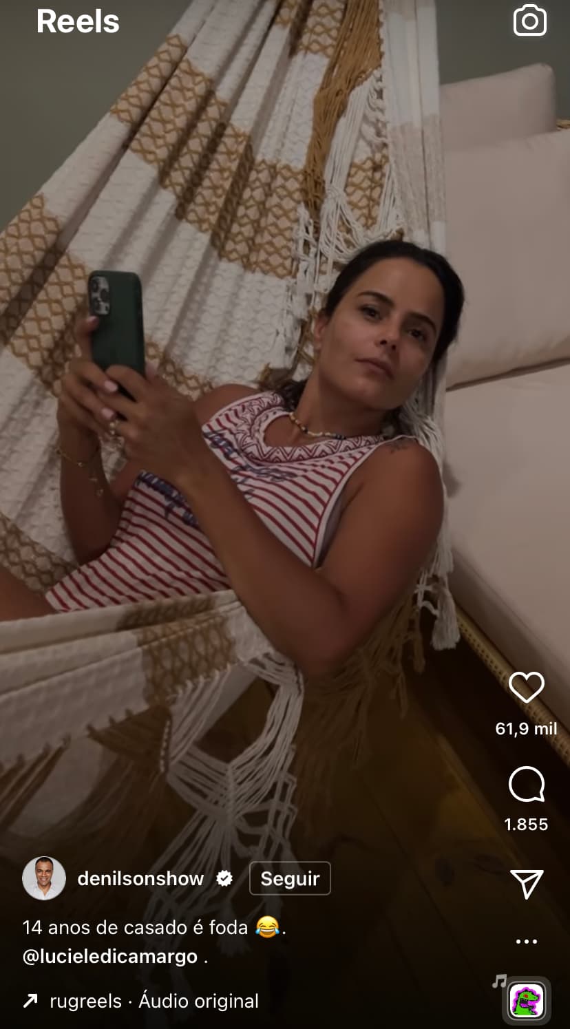 “Orar pra Deus queimar”, Denílson expõe desfecho de união com Luciele e confirma: “14 anos de casado é fod@“ “Orar pra Deus queimar”, Denílson expõe desfecho de união com Luciele e confirma: “14 anos de casado é fod@“