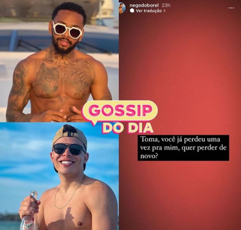 Segundo o perfil Gossip do Dia, a briga parece que vai ser feita entre cantor e ator (Reprodução/ Instagram) Segundo o perfil Gossip do Dia, a briga parece que vai ser feita entre cantor e ator (Reprodução/ Instagram)