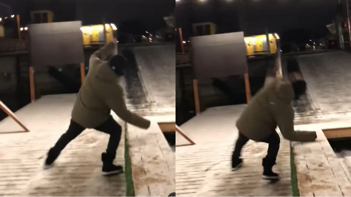 Caio Castro publica vídeo levando tombo no gelo (Reprodução/ Instagram) Caio Castro publica vídeo levando tombo no gelo (Reprodução/ Instagram)