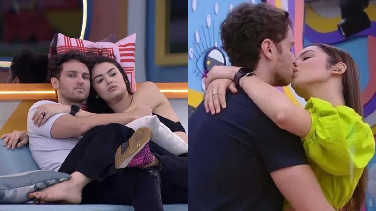 BBB22: Lucas e Eslovênia formaram o primeiro casal da casa (Foto: Reprodução/Montagem)