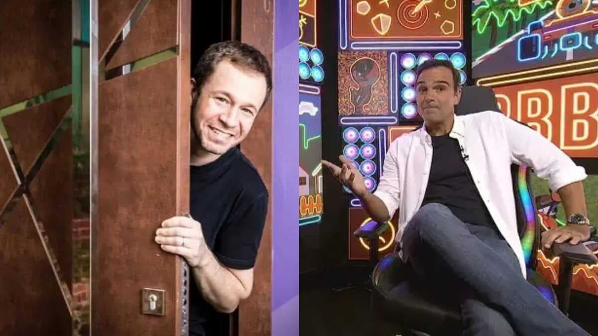 Tadeu Schmidt substituirá Tiago Leifert também no The Voice Brasil (Foto: Reprodução/Montagem) Tadeu Schmidt substituirá Tiago Leifert também no The Voice Brasil (Foto: Reprodução/Montagem)
