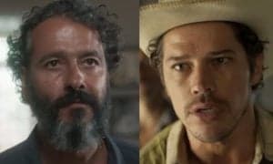 Tadeu (José Loreto) peitará José Leôncio (Marcos Palmeira) para ficar com Guta (Julia Dalavia) em 'Pantanal' (Foto: Reprodução / Globo) Tadeu (José Loreto) peitará José Leôncio (Marcos Palmeira) para ficar com Guta (Julia Dalavia) em 'Pantanal' (Foto: Reprodução / Globo)