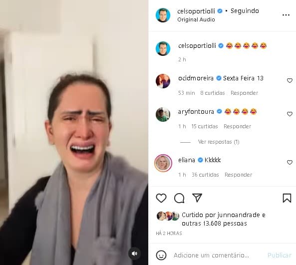 Celso Portiolli surgiu ao lado da esposa no Instagram (Foto: Reprodução) Celso Portiolli surgiu ao lado da esposa no Instagram (Foto: Reprodução)