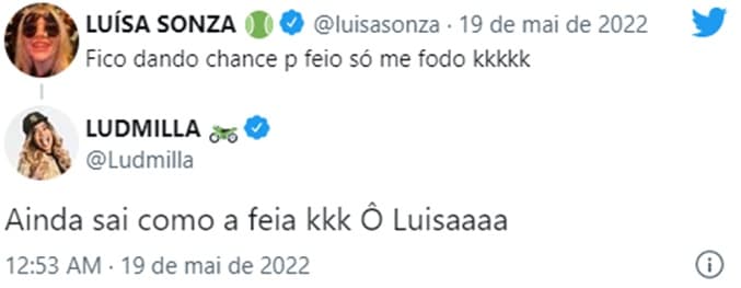 Luísa Sonza e Ludmilla interagiram Luísa Sonza e Ludmilla interagiram