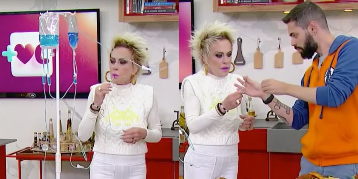 Ana Maria Braga e Cauê Fabiano no "Mais Você" (Foto: Reprodução/TV Globo)