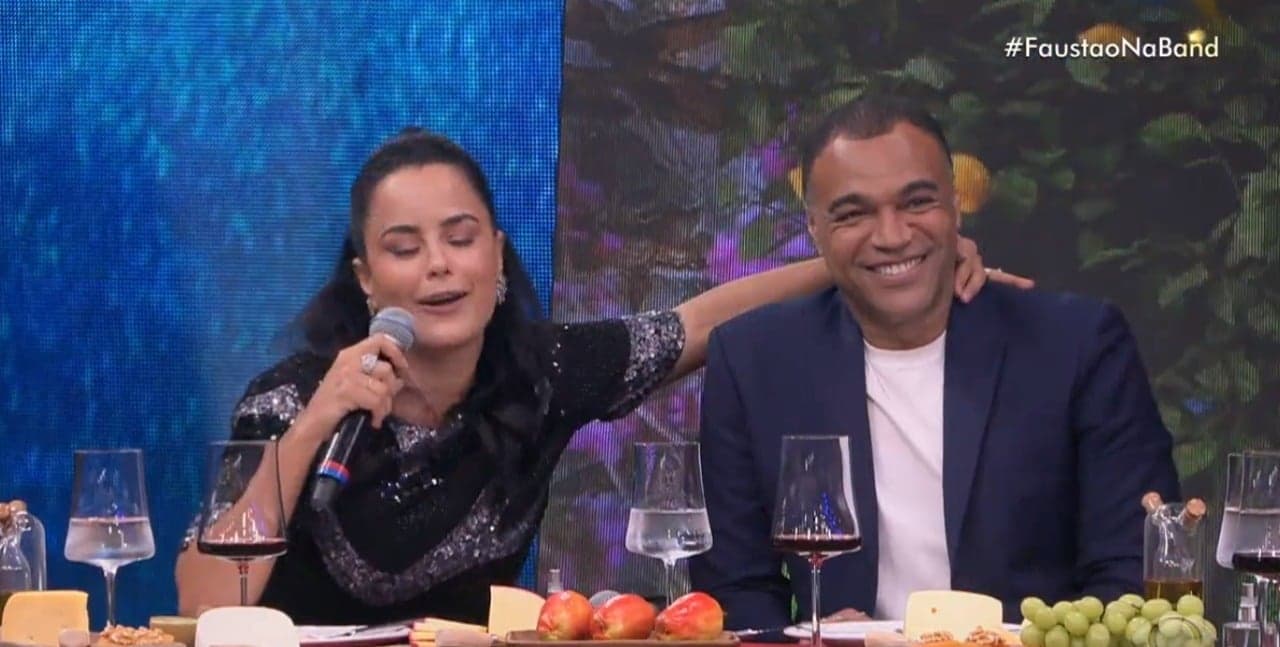 Luciele e Denílson no Faustão na Band (Foto: Reprodução) Luciele e Denílson no Faustão na Band (Foto: Reprodução)