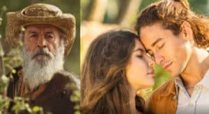 Para sair do marasmo, autor inventa cena chocante no casamento de Juma (Alanis Guillen) e Jove (Jesuíta Barbosa) que não tinha em 1990 (Foto: Reprodução / Globo) Para sair do marasmo, autor inventa cena chocante no casamento de Juma (Alanis Guillen) e Jove (Jesuíta Barbosa) que não tinha em 1990 (Foto: Reprodução / Globo)