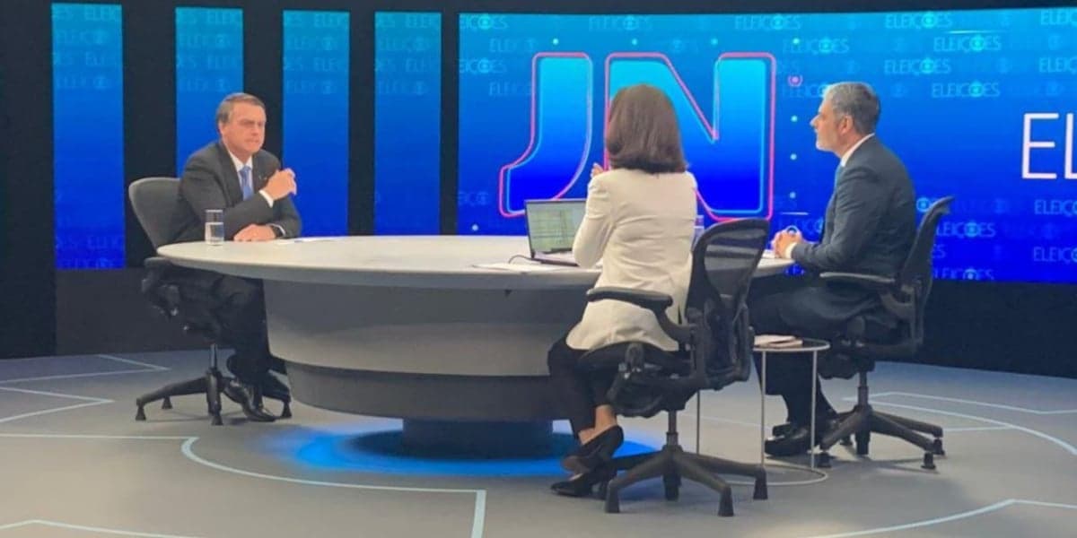 William Bonner e Renata Vasconcellos em entrevista a Bolsonaro no Jornal Nacional - Foto: Reprodução William Bonner e Renata Vasconcellos em entrevista a Bolsonaro no Jornal Nacional - Foto: Reprodução