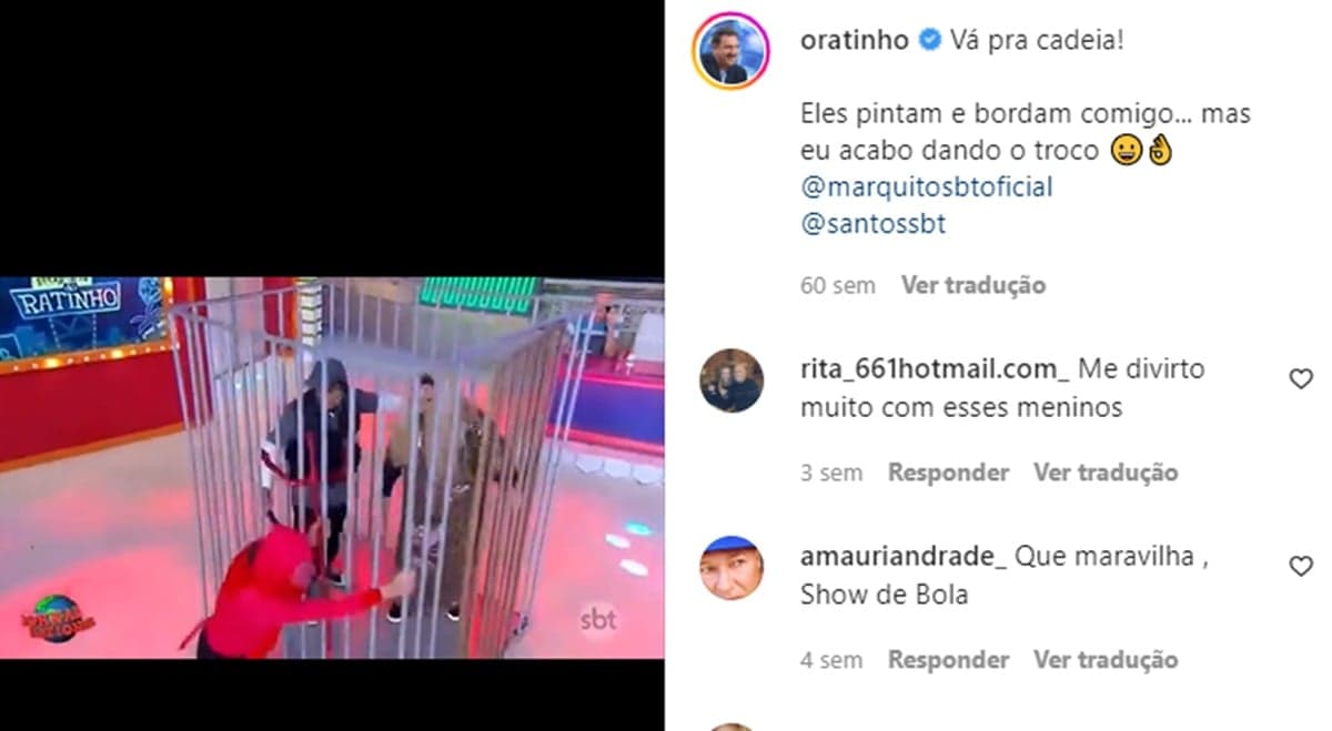 Ratinho foi preso por Marquito ao vivo e caiu na brincadeira do elenco Ratinho foi preso por Marquito ao vivo e caiu na brincadeira do elenco
