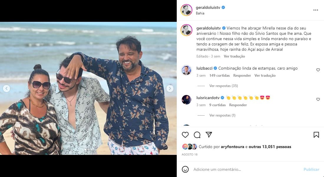 Geraldo Luís usou as redes sociais para mostrar quem realmente é a mãe de seu filho (Foto: Reprodução) Geraldo Luís usou as redes sociais para mostrar quem realmente é a mãe de seu filho (Foto: Reprodução)