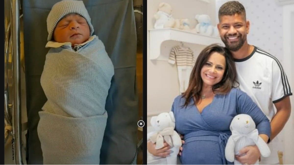 Joaquim nasceu no 07 de setembro e já se tornou artista pelas mãos dos pais Viviane Araújo e Guilherme Militão Joaquim nasceu no 07 de setembro e já se tornou artista pelas mãos dos pais Viviane Araújo e Guilherme Militão