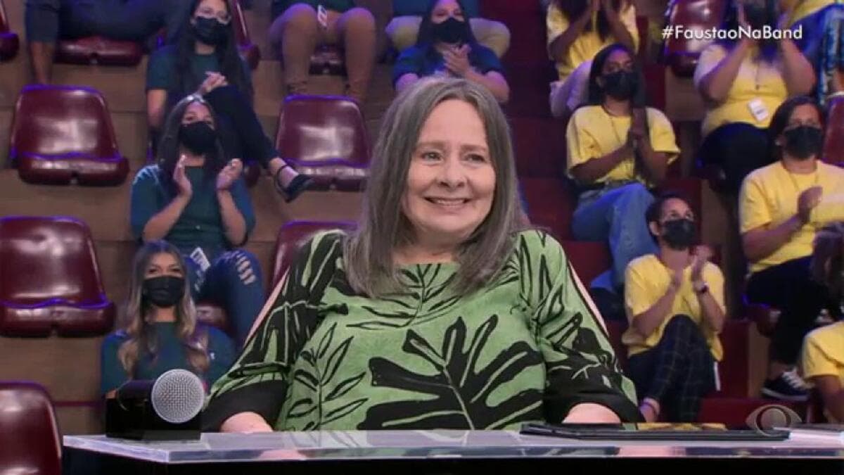 Débora Duarte no Faustão na Band (Foto: Reprodução) Débora Duarte no Faustão na Band (Foto: Reprodução)