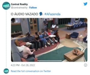 A Fazenda 14 - Vaza áudio do 'Hora do Faro' e peões acabam recebendo informações externas (Foto: Reprodução / Twitter) A Fazenda 14 - Vaza áudio do 'Hora do Faro' e peões acabam recebendo informações externas (Foto: Reprodução / Twitter)