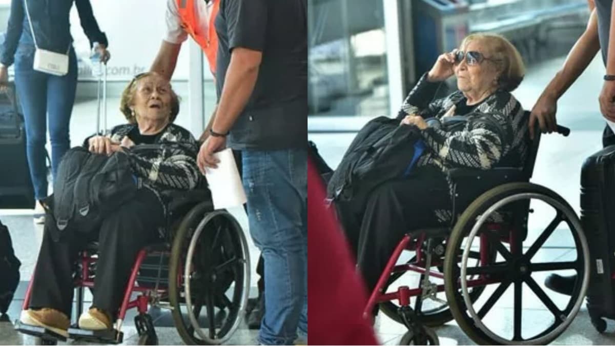 Ilva Niño foi flagrada em cadeira de rodas ao desembarcar em aeroporto carioca, mas é procedimento de praxe; ela está bem de saúde aos 87 anos Ilva Niño foi flagrada em cadeira de rodas ao desembarcar em aeroporto carioca, mas é procedimento de praxe; ela está bem de saúde aos 87 anos