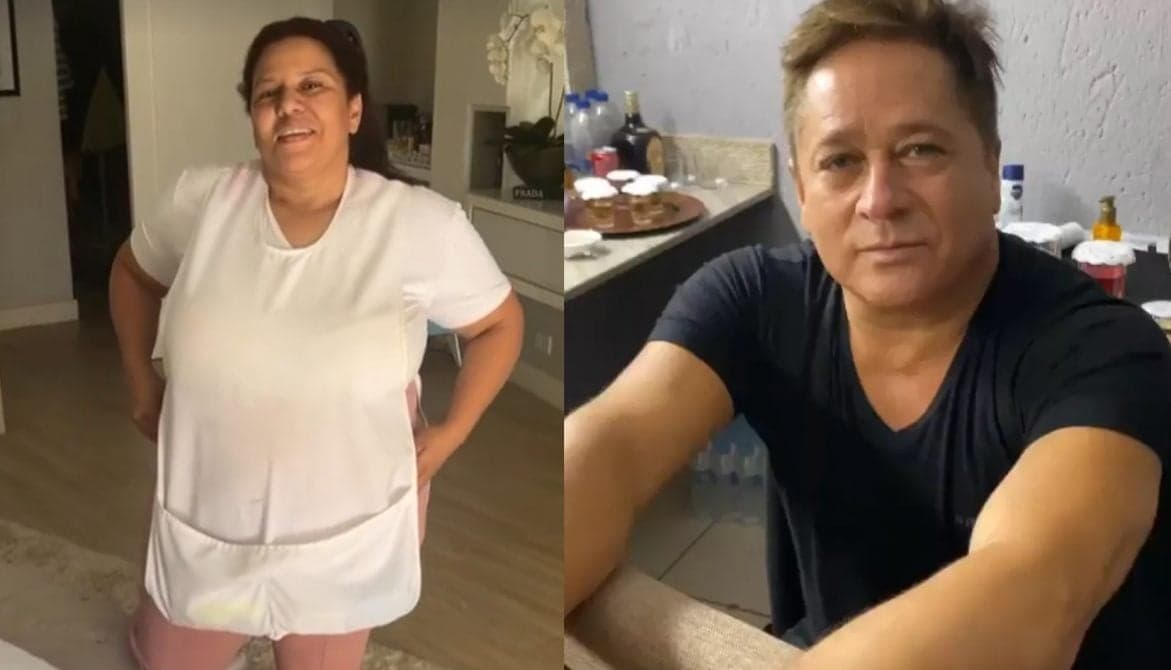 Abadia Cardoso, a empregada doméstica de Leonardo, respondeu aos questionamentos feitos por alguns seguidores de Poliana Rocha nas redes sociais (Foto Reprodução/Montagem/Internet) Abadia Cardoso, a empregada doméstica de Leonardo, respondeu aos questionamentos feitos por alguns seguidores de Poliana Rocha nas redes sociais (Foto Reprodução/Montagem/Internet)