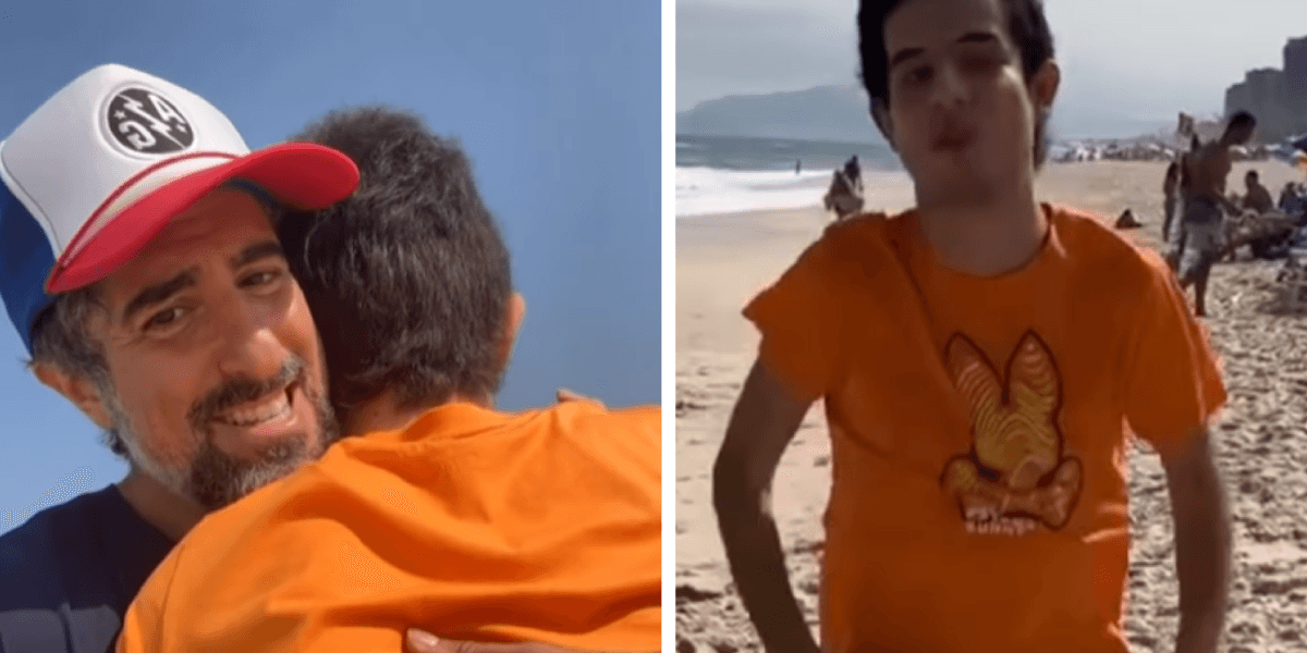 Momento emocionante entre Marcos Mion e seu filho Romeu (Foto Reprodução/Montagem Tv Foco/Instagram)
