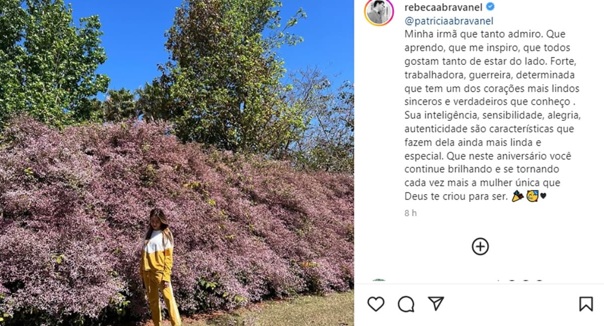 Rebeca Abravanel faz declaração para a irmã Patrícia 