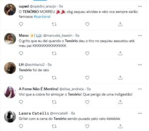 Brasil lava a alma com morte trágica e chocante de Tenório, que faz Pantanal explodir na audiência nesta terça-feira (04) (Foto: Reprodução / Twitter) Brasil lava a alma com morte trágica e chocante de Tenório, que faz Pantanal explodir na audiência nesta terça-feira (04) (Foto: Reprodução / Twitter)