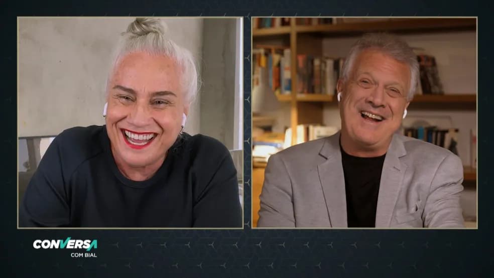 Vera Holtz deu entrevista para Pedro Bial (Foto: Reprodução)