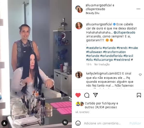 Zilu Godói surgiu em vídeo morena (Foto: Reprodução/ Instagram)