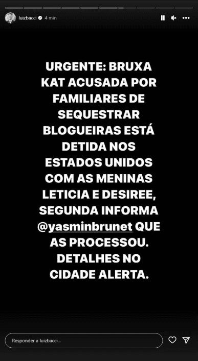 Publicação de Luiz Bacci (Foto: Reprodução/ Instagram)