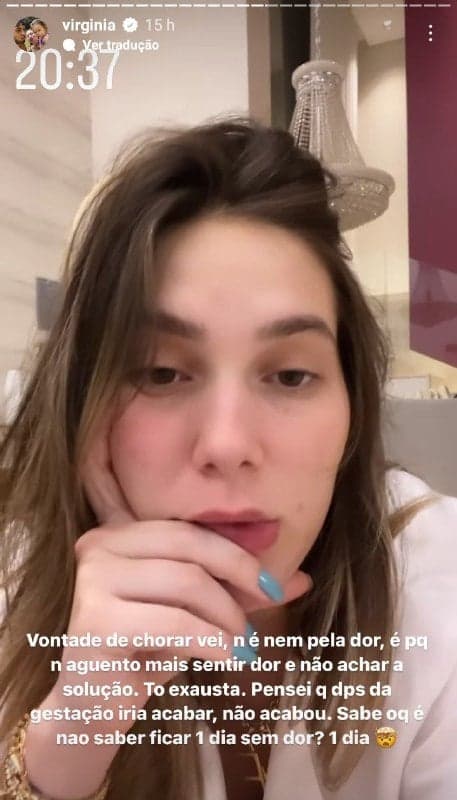 Virgínia Fonseca expôs sofrimento e voltou a reclamar de dores fortes (Foto: Reprodução/ Instagram) Virgínia Fonseca expôs sofrimento e voltou a reclamar de dores fortes (Foto: Reprodução/ Instagram)