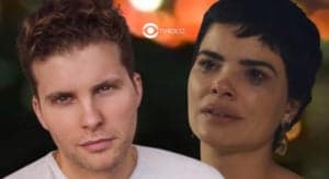 Travessia - Personagem de Thiago Fragoso destrói Leonor, a faz perder a autoestima e chegar ao fundo do poço (Foto: Reprodução / Globo / Montagem TV Foco) Travessia - Personagem de Thiago Fragoso destrói Leonor, a faz perder a autoestima e chegar ao fundo do poço (Foto: Reprodução / Globo / Montagem TV Foco)