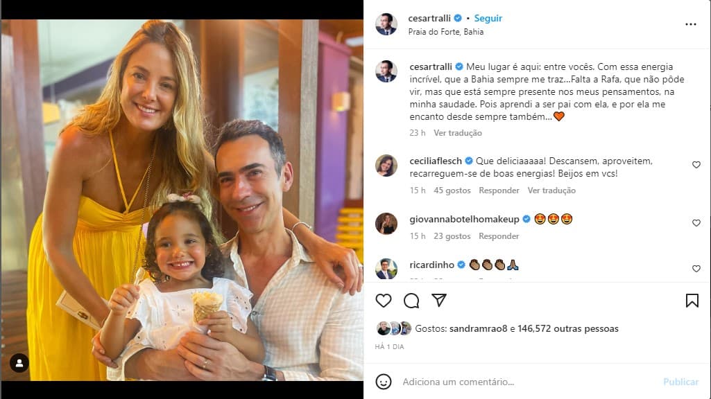 César Tralli divulga foto rara ao lado da família - Foto: Reprodução César Tralli divulga foto rara ao lado da família - Foto: Reprodução